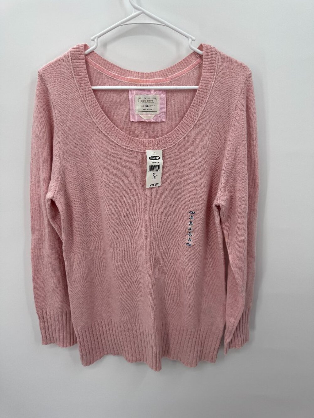 Vintage Y2K Old Navy Angora Lambswool Blend Scoop Neck Sweater Baby Pink NWT XL